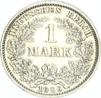 Kaiserreich 1 Mark 1906 E großer Adler Silber vz+...