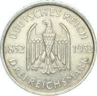 Weimarer Republik 3 Reichsmark 1932 D Goethe Silber vz+...