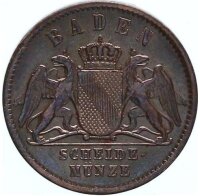Baden-Durlach Friedrich I. 1 Kreuzer 1860 vz+