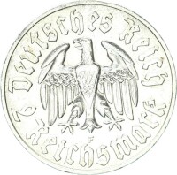 Drittes Reich, 2 Reichsmark 1933 F besserer Jahrgang...